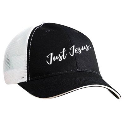 Just Jesus B/W Mesh Hat Thumbnail